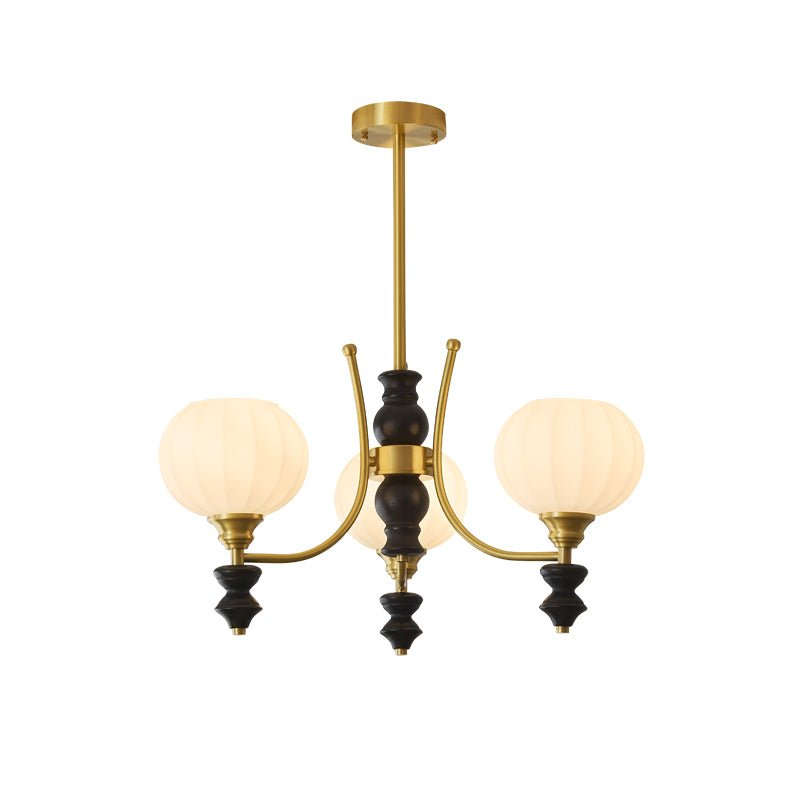 Vivios Lustre Vintage Élégant en Laiton et Bois