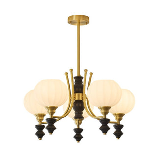 Zavenen Lustre Vintage Élégant en Laiton et Bois