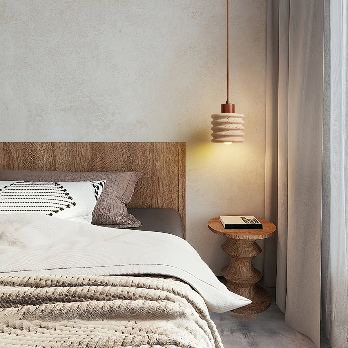 Burlat Pendant Light Travertine-Neutral Decor