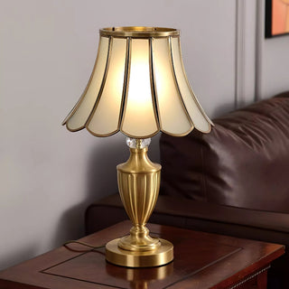 Valencia Lampe de Table en Laiton Et Verre Vintage