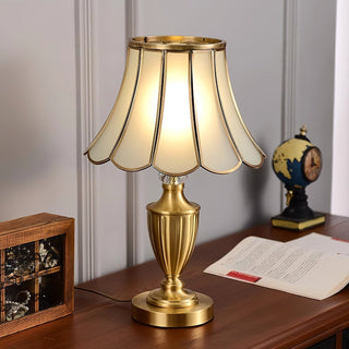 Valencia Lampe de Table en Laiton Et Verre Vintage