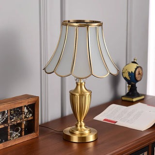 Valencia Lampe de Table en Laiton Et Verre Vintage