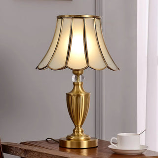 Valencia Lampe de Table en Laiton Et Verre Vintage