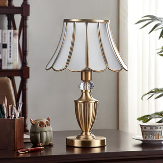 Valencia Lampe de Table en Laiton Et Verre Vintage