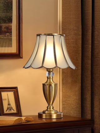 Valencia Lampe de Table en Laiton Et Verre Vintage