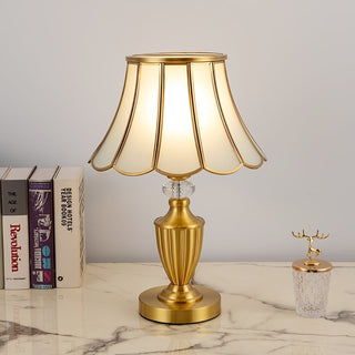 Valencia Lampe de Table en Laiton Et Verre Vintage