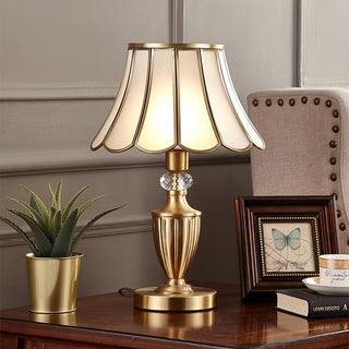 Valencia Lampe de Table en Laiton Et Verre Vintage