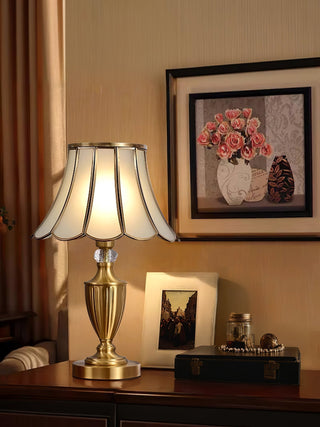 Valencia Lampe de Table en Laiton Et Verre Vintage