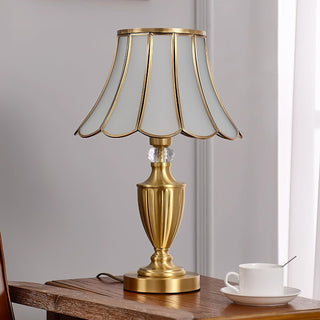 Valencia Lampe de Table en Laiton Et Verre Vintage