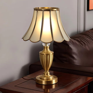Valencia Lampe de Table en Laiton Et Verre Vintage