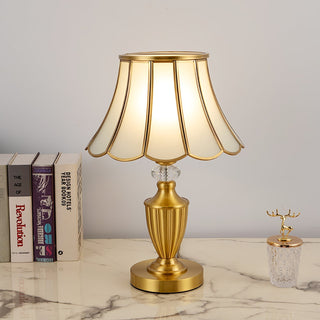 Valencia Lampe de Table en Laiton Et Verre Vintage