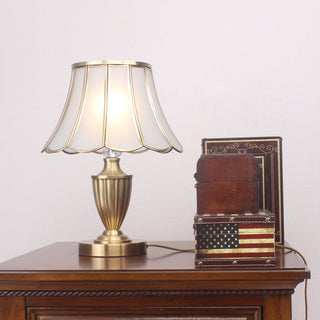 Valencia Lampe de Table en Laiton Et Verre Vintage