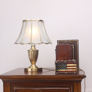 Valencia Lampe de Table en Laiton Et Verre Vintage