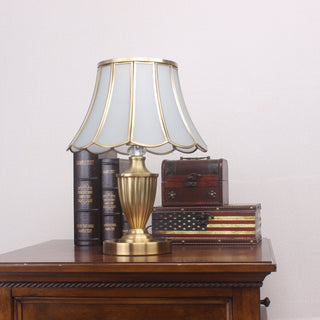 Valencia Lampe de Table en Laiton Et Verre Vintage