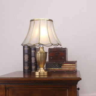 Valencia Lampe de Table en Laiton Et Verre Vintage