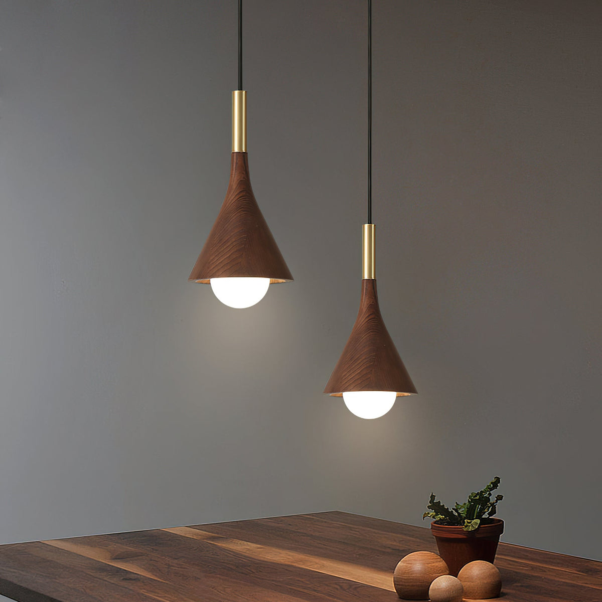 Bottom view of the Lucian Pendant Lamp showing the bulb socket.