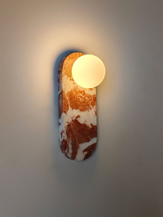 Sysolion Applique Murale en Verre et Marbre Moderne Minimaliste