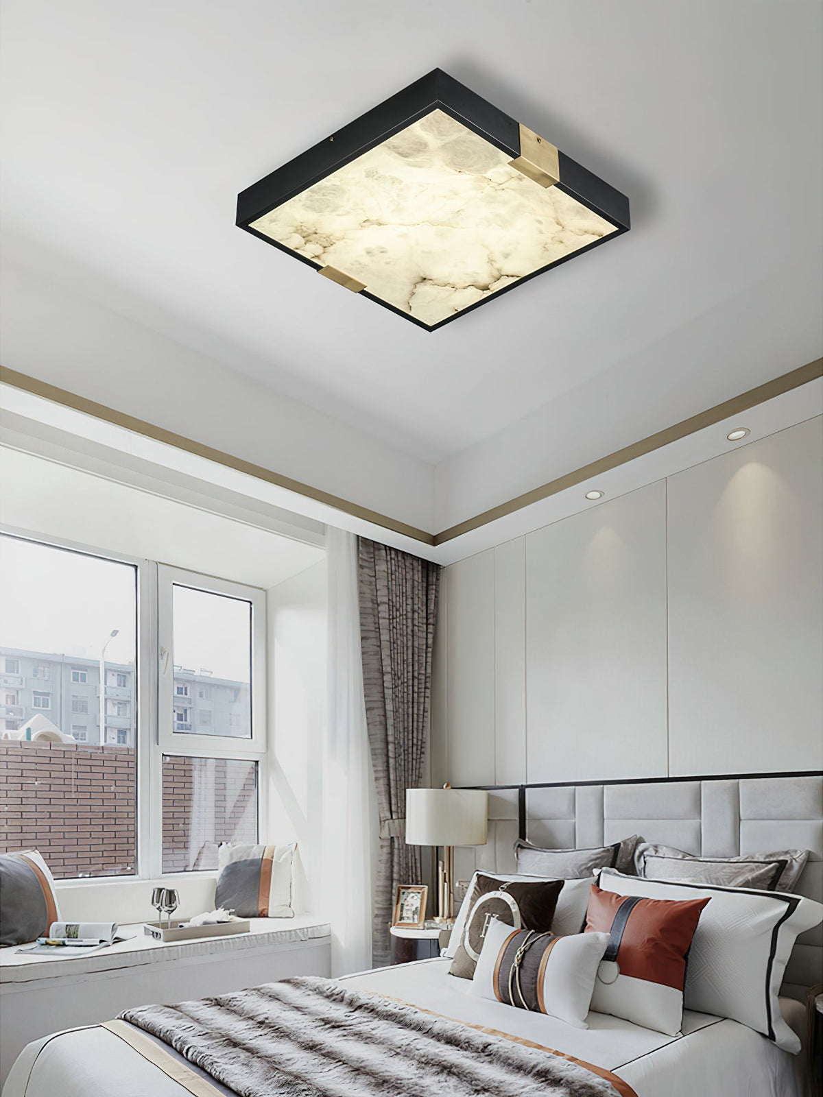 Uphaara Lampe de Plafond Albâtre Minimaliste Moderne