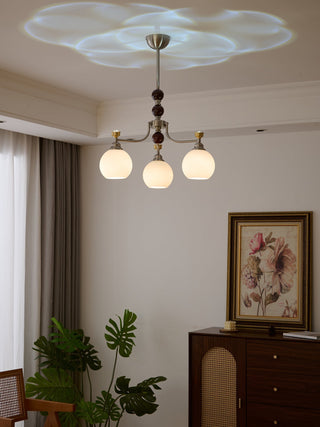 Eursoria Lustre Bois Verre Art Orb Traditionnel