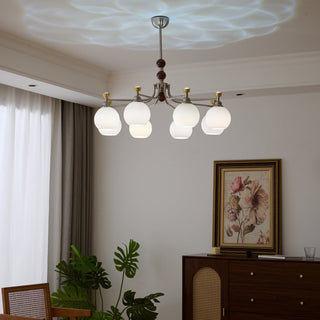 Eursoria Lustre Bois Verre Art Orb Traditionnel