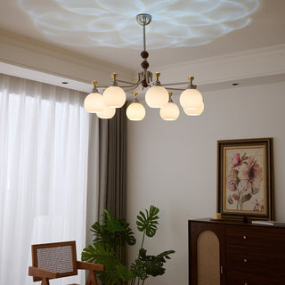 Eursoria Lustre Bois Verre Art Orb Traditionnel