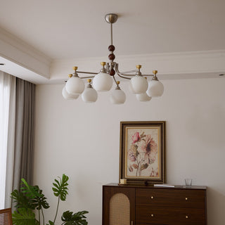 Eursoria Lustre Bois Verre Art Orb Traditionnel