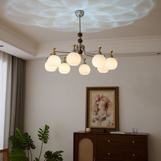 Eursoria Lustre Bois Verre Art Orb Traditionnel