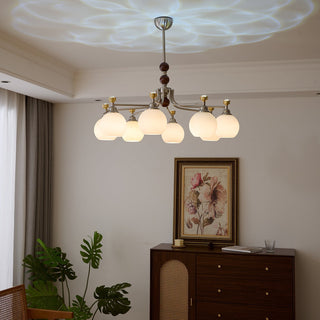 Eursoria Lustre Bois Verre Art Orb Traditionnel