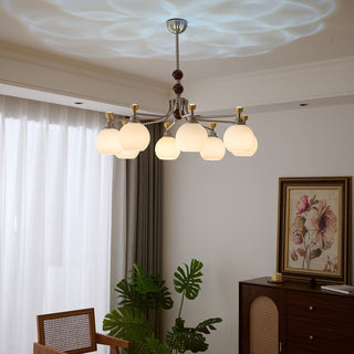 Eursoria Lustre Bois Verre Art Orb Traditionnel
