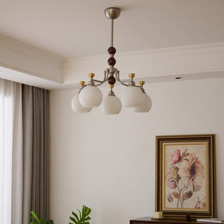 Eursoria Lustre Bois Verre Art Orb Traditionnel