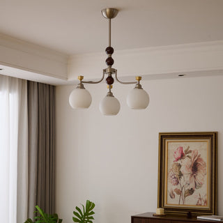 Eursoria Lustre Bois Verre Art Orb Traditionnel