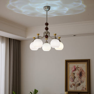 Eursoria Lustre Bois Verre Art Orb Traditionnel
