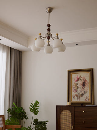 Eursoria Lustre Bois Verre Art Orb Traditionnel