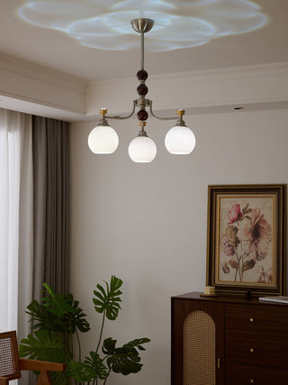 Eursoria Lustre Bois Verre Art Orb Traditionnel