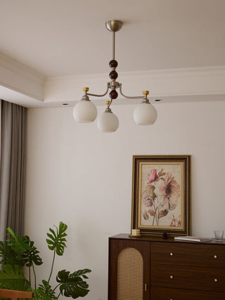 Eursoria Lustre Bois Verre Art Orb Traditionnel