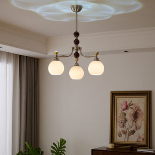 Eursoria Lustre Bois Verre Art Orb Traditionnel