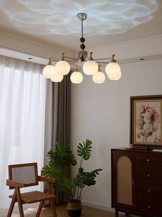 Eursoria Lustre Bois Verre Art Orb Traditionnel