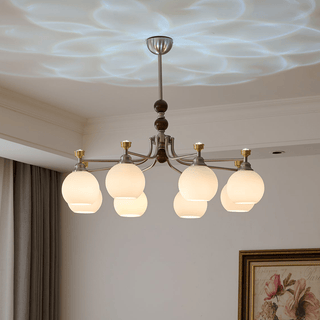 Eursoria Lustre Bois Verre Art Orb Traditionnel