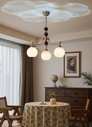 Eursoria Lustre Bois Verre Art Orb Traditionnel