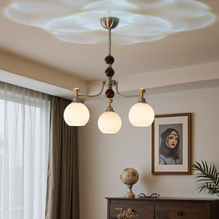 Eursoria Lustre Bois Verre Art Orb Traditionnel