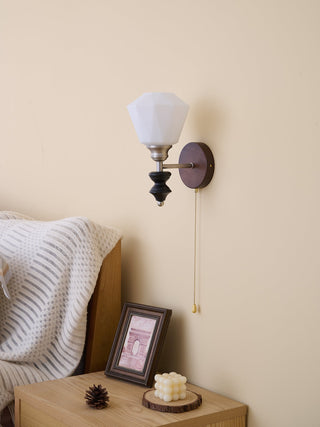 Lucille Applique Murale en Verre Art Classique et Bois