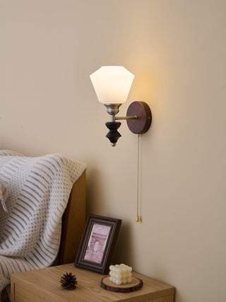 Lucille Applique Murale en Verre Art Classique et Bois