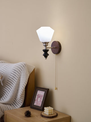 Lucille Applique Murale en Verre Art Classique et Bois