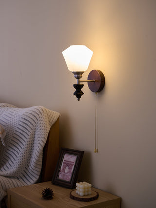 Lucille Applique Murale en Verre Art Classique et Bois