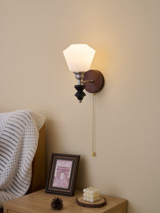Lucille Applique Murale en Verre Art Classique et Bois