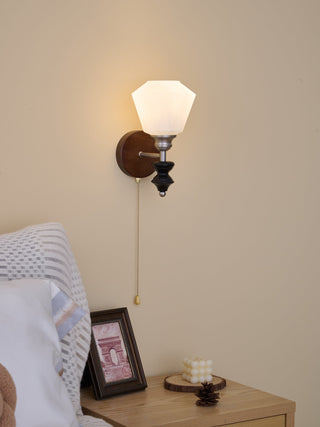 Lucille Applique Murale en Verre Art Classique et Bois
