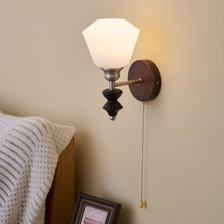 Lucille Applique Murale en Verre Art Classique et Bois