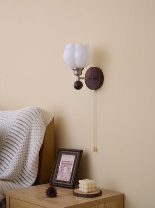 Lucille Applique Murale en Verre Art Classique et Bois