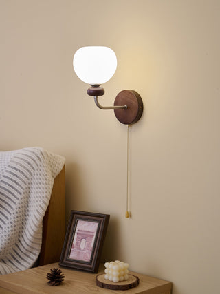 Lucille Applique Murale en Verre Art Classique et Bois