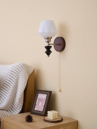 Lucille Applique Murale en Verre Art Classique et Bois